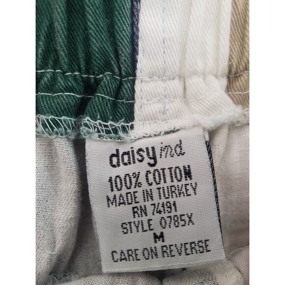 NEW 80s Vintage High Rise 100% Cotton‎ Striped Mom Shorts Medium Stretch Waist - Picture 5 of 7